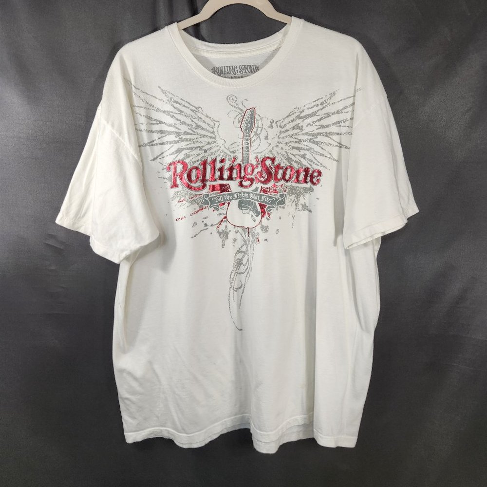 Rolling Stone Collection White T Shirt All The News That Fits Men's XXL (J-16)